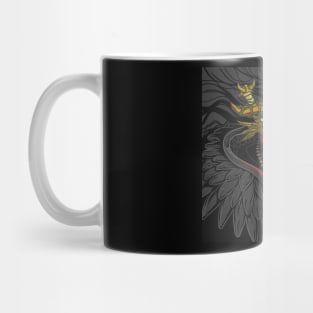 red eyes skull with black wings Mug